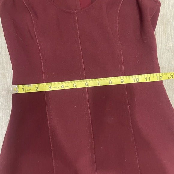 Size 0 Elizabeth & James Mireille Sleeveless Scoop-Neck Ponte Midi Dress, Wine - Picture 9 of 11